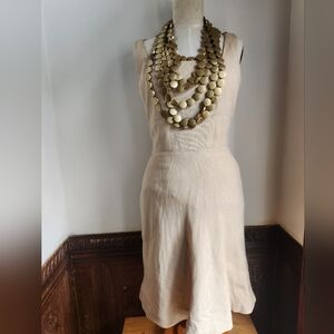 VTG VICTOR VICTORIA Linen Blend Skater Dress sz 8/42